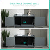 Cat Litter Box Furniture Hidden Litter Box Enclosure Cabinet Indoor Cat Washroom Double-door Nightstand End Table with Cat Hole Grey