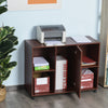 Multipurpose Filing Cabinet Printer Stand with an Interior Cabinet, 2 Shelves, Printers/Scanner Area, Brown