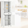 67" 4-Door Pantry Cabinets, Kitchen Storage Cabinet with Drawer and Adjustable Shelves, White