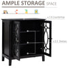 Sideboard Display Cabinet with Double Framed Glass Doors, 2 Adjustable Shelves, and Elevated Base, Espresso