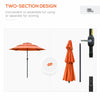 9' 3-Tier Patio Umbrella, Outdoor Market Umbrella with Crank and Push Button Tilt for Deck, Backyard and Lawn, Orange