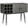 Buffet Cabinet, Sideboard Storage Cabinet with 9-Bottle Wine Rack and Adjustable Shelf for Home Bar, Distressed Grey