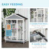 64.5" Wooden Bird Cage Aviary, Flight Cage with 4 Perches, Nest and Slide-Out Tray for Indoor/Outdoor, Gray