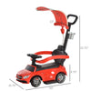 3 in 1 Push Cars for Toddlers Ride on Push Car Stroller Sliding Walking Car with Sun Canopy Horn Sound Safety Bar Cup Holder Ride on Toy for 12-36 Months, Red