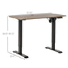 Electric Height Adjustable Standing Desks with 48" Desktop, 4 Memory Button Control and Anti-Collision System, Teak/Black