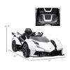Lamborghini GT 12V Kids Ride-On Toy, Battery Powered Sports Car w/ Remote, White