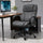 500lbs Big and Tall Office Chair with Wide Seat, Ergonomic Executive Computer Chair with Swivel Wheels and Linen Finish, Dark Grey