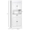 Kitchen Hutch Cabinet with Countertop, Kitchen Pantry Storage Cabinet with Wide Drawer, Buffet Hutch, White