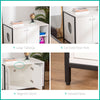 Cat Litter Box Enclosure Hidden Cat Furniture Cabinet Indoor Cat Washroom Double-door with Damping Hinge Multiple Storage Adjustable White