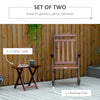 Wooden Outdoor Rocking Chair, 2-Piece Porch Rocker Set with Foldable Table for Patio, Backyard and Garden, Brown