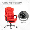 High Back Ergonomic Executive Office Chair, PU Leather Computer Chair with Retractable Footrest, Padded Headrest and Armrest, Red