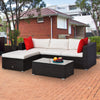 5-Piece Deluxe Outdoor Patio Rattan Furniture Set with Durability Comfortable Seating and a Modern Look  Brown