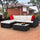 5-Piece Deluxe Outdoor Patio Rattan Furniture Set with Durability Comfortable Seating and a Modern Look  Brown