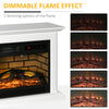 Electric Fireplace Heater, Freestanding Fireplace with Mantel and  Dimmable Flame Effect, Space Heater with Remote Control, 1400W, White