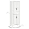67" 4-Door Pantry Cabinets, Kitchen Storage Cabinet with Drawer and Adjustable Shelves, White