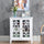 Sideboard Display Cabinet with Double Framed Glass Doors, 2 Adjustable Shelves, and Elevated Base, White
