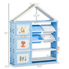 Kids toy Organizer and Storage Book Shelf with shelves, storage cabinets, storage boxes, and storage baskets, Blue