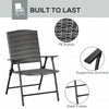 Wicker Patio Dining Chair Set of 4 with Folding Design, Outdoor Rattan Sling Chair Lawn Chair Set for Backyard Wedding Party, Mixed Grey