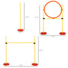 3PCs Portable Pet Agility Training Equipment for Dogs w/ Adjustable Weave Pole, Jumping Ring, Adjustable High Jump