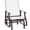 Outdoor Swing Glider Chair, Patio Mesh Rocking Chair with Steel Frame for Backyard, Garden and Porch, White