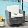 Outdoor Wicker Swivel Rocking Chair Patio Rattan 360-Degree with Washable Cushion Cream White