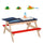 Kids Picnic Table and Bench Set with Sandbox, Outdoor Sand & Water Table with Kitchen Toys, Water Circulation Faucet