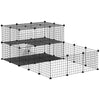 Pet Playpen with Door, Small Animal Cage, for Guinea Pigs, Chinchilla, Indoor and Outdoor Use, 69"L x 41.5"W x 27.5"H, Black