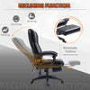 Leather Office Chair, High Back Executive Office Chair with 6 Point Vibration, 5 Modes and Retractable Footrest, Massage Office Chair, Black