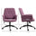 Desk Chair Armchair Office Chair Modern Mid-Back Tufted Linen Fabric Home Office Task Chair With Arms Swivel Height Adjustable Purple