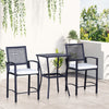 3PCS Patio Bar Set with Soft Cushion, Rattan Wicker Outdoor Furniture Set for Backyards, Lawn, Deck, Poolside