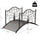 4' Metal Arch Backyard Garden Bridge with Safety Siderails, Delicate Scrollwork, & Easy Assembly, Black Bronze