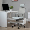 High Back Office Chair, Swivel Task Chair with Lumbar Back Support, Breathable Mesh, and Adjustable Height, Headrest, Grey