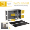 54" 2-Story Large Rabbit Hutch Bunny Cage Small Animal Habitat with Lockable Doors, No Leak Tray and waterproof Roof for Outdoor, Dark Grey