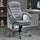 High Back Home Office Chair Executive Computer Chair with Adjustable Height, Upholstered Thick Padding Headrest and Armrest - Grey