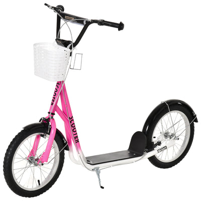 Youth Scooter, Kick Scooter with Adjustable Handlebars, Double Brakes, 16