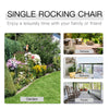 Wooden Rocking Chair, Indoor Outdoor Porch Rocker with Slatted Design, High Back for Backyard, Garden, Carbonized
