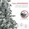 7.5' Prelit Artificial Flocked Christmas Trees, with Snow Frosted Branches, Cold White LED Lights, Auto Open