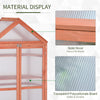 32" x 19" x 54" Greenhouse Flower Planter Protection w/ Adjustable Shelves, Double Doors, Garden Wooden Cold Frame Orange