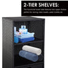 47" Poolside Rattan Wicker Towel Valet Organizer Cabinet with Storage