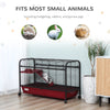 41"L Small Animal Cage Rabbit Guinea Pig Hutch Ferret Pet Play House with Feeder, Rolling Wheels, Platform, Ramp