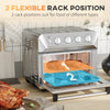 Air Fryer Toaster Oven, 21QT 7-In-1 Convection Oven Countertop, Warm, Broil, Toast, Bake and Air Fry, 1800W, Stainless Steel Finish