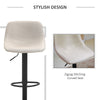 Swivel Bar Stools Set of 2 Bar Chairs Adjustable Height Barstools Padded with Back for Kitchen, Counter, and Home Bar, Cream White