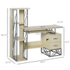 Computer Desk With Drawers Modern Computer Writing Desk Pc Workstation With Storage Shelves Keyboard Tray & Drawers For Home Office