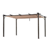 10' x 13'  Outdoor Retractable Pergola Canopy, Aluminum Patio Pergola, Backyard Shade Shelter for Porch Party, Garden, Grill Gazebo - Brown