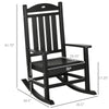 Outdoor Rocking Chairs, Traditional Porch Rocker, Fade-Resistant HDPE Rocker Chair with Slatted Design for Outdoor & Indoor Use, Black