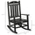 Outdoor Rocking Chairs, Traditional Porch Rocker, Fade-Resistant HDPE Rocker Chair with Slatted Design for Outdoor & Indoor Use, Black