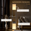 Modern Shelf Floor Lamps with 2 Light, Fabric Shade, for Living Room Bedroom, 10.25"x10.25"x61.5", White