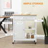 Kitchen Cart, Rolling Kitchen Island Cart on Wheels with Open Shelf & Storage Drawer for Dining Room, Kitchen, White