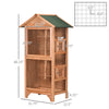 Wooden Outdoor Bird Cage, Featuring a Large Play House with Removable Bottom Tray 4 Perch, Orange