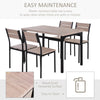 5 Piece Dining Table Set Tranditional Style Dining Room Sets with Chairs Dining Table and Chairs Kitchen Table Sets - Dark Wood Grain/Black